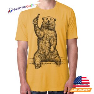 Grizzly Bear Drinking Beer Shirt 3