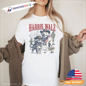 Harris Walz Madam President Cute Cowboy Cat And Dog Shirt 1