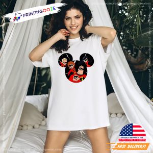 Incredibles Family in Mickey Icon Disney World Shirt 2