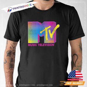 MTV Distressed Fluorescent Gradient 90s Unisex T shirt 1