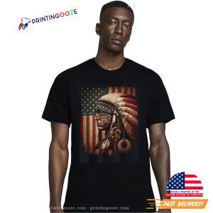 Native American Indian Chief American USA Flag Shirt 3