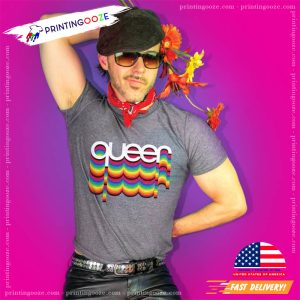 QUEER Rainbow Comfort Color T shirt 1