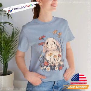 Rabbit Flowers national bunny day Tee 3