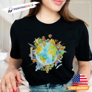 Symbols of countries Around the World Graphic Tee 3