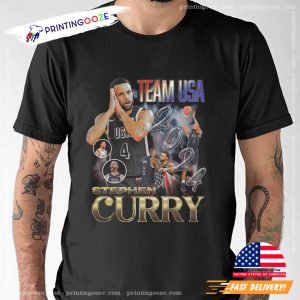 Team USA Stephen Curry Vintage Retro Tee 1