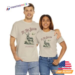 Tis The Season for Jingle Bells and Shotgun Shells Funny Deer Hunting Christmas T shirt 1