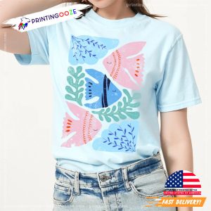 Tropical Fish Coral Comfort Colors Tee 1