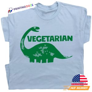 Vegetarian Dinosaur Cute World Vegetarian Day Tee 2