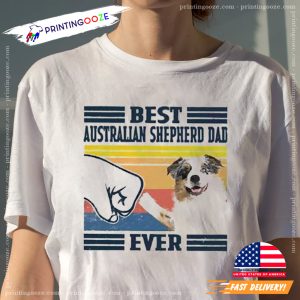 Vintage Best Australian Shepherd Dad Ever Fathers Day Tee 1