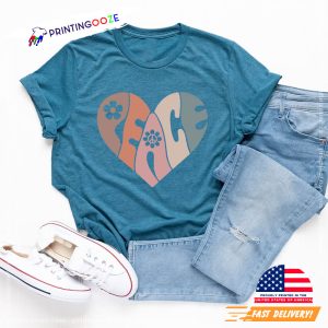 Vintage international day of peace Heart T Shirt 1