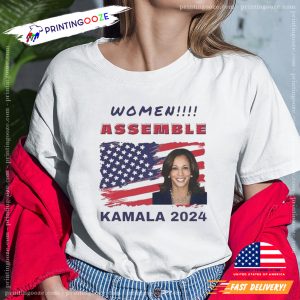 Women Assemble Funny Kamala Harris Madam President Election 2024 T shirt 3