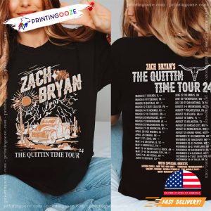 Zach Bryan Country Music Singer The Quittin Time Tour 2024 Merch 1