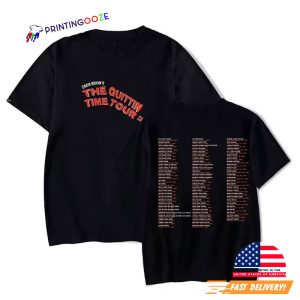 Zach Bryan Quittin Time Tour Dates 2 Sided Shirt