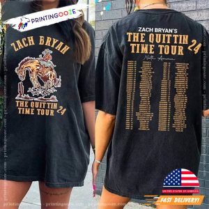 Zach Bryan The Quittin Time Tour 2024 2 Sides Shirt 1