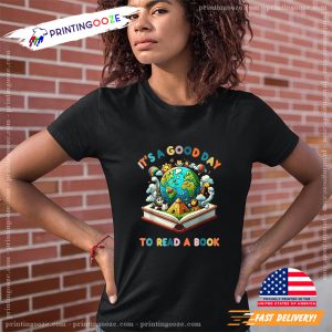 read a book National Book Day Earth Graphic T shirt 1