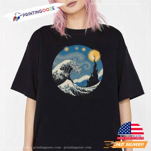 the great wave starry night Graphic Tee 1