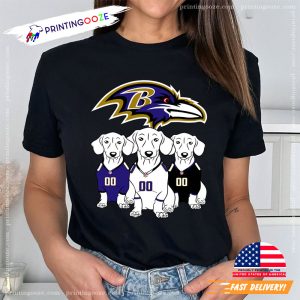 Baltimore Ravens Dachshund Dogs T Shirt 2