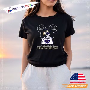 Baltimore Ravens Mickey Heart Handsign Shirt 3