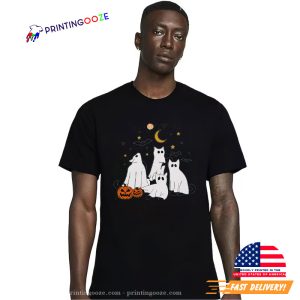 Cat Ghost halloween themed shirts 2