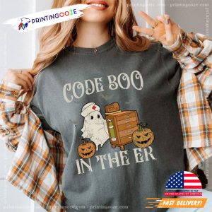 Code Boo In The ER Funny Halloween Emergency Shirt 1