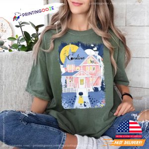 Coraline Movie Home Sweet Home Art Comfort Colors Tee 1