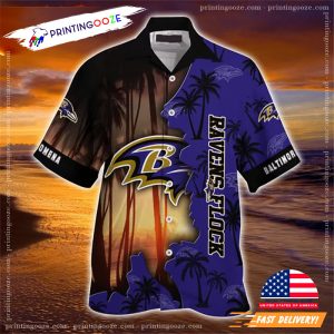 Custom Baltimore Ravens Hawaiian Shirt 1