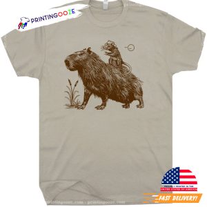 Cute Capybara And Cowboy Rat Shirt 2