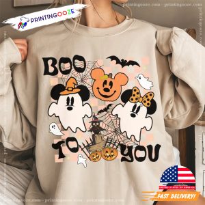 Cute Mickey Minnie Ghost Comfort Colors Shirt 1