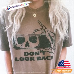 Don’t Look Back Skeleton Car Mirror Halloween Comfort Colors Tee 2