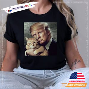 Funny Trump and Cat Political Unisex T shirt 5