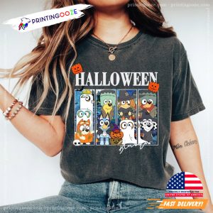 Halloween Bluey Spooky Cartoon Comfort Colors Tee 1