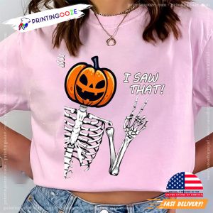 I saw that Funny Skeleton Pumkin Head Comfort Colors Tee 1