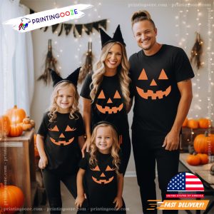 Jack O Lantern Pumpkin Face Family Matching shirt 2