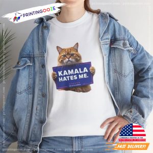 Kamala Hates Me Funny Childness Cat Lady Graphic Tee 3