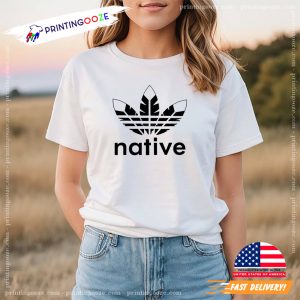 Native Feather Logo native american day t shirt 1