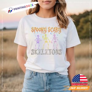 Spooky Scary Skeletons Halloween Party Shirt 1