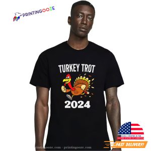 Turkey Trot 2024 funny cute Thanksgiving tee 1