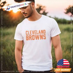 Vintage Block Cleveland Browns Basic T shirt 3