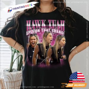 Vintage Hawk Tuah Spit on that Thang Viral Tiktok Meme Shirt 3