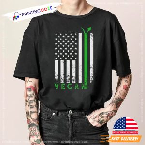 World Vegan Day America Flag T shirt 1