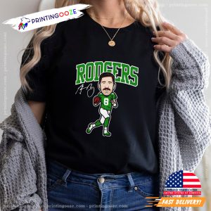 Aaron Rodgers New York J cartoon signature t shirt