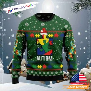 Autism Puzzle Ugly Christmas Sweater 2