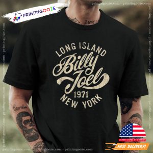 Billy Joel Long Island Navy Adult T Shirt 1