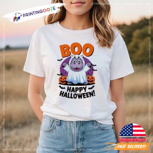 Boo Happy Halloween Cute Moo Deng Shirt 1