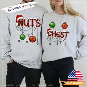 Chest And Nuts Christmas Couples Matching Tee 2