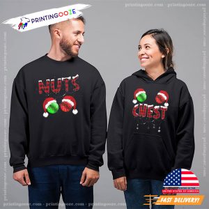 Chest Nuts Christmas Funny Couple Matching T shirt