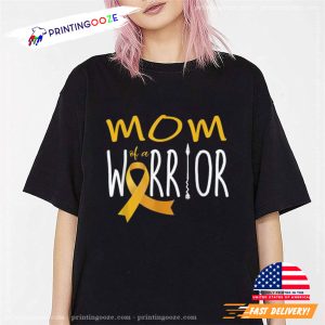 Childhood cancer awareness mom of a warrior T Shirt 3