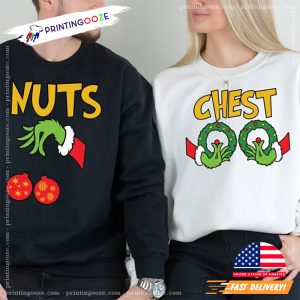 Christmas Chest Nuts Funny Couple Matching T shirt