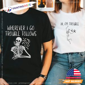 Couple Skeleton Halloween Couple Matching T shirt 2