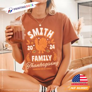 Custom 2024 Family Thanksgiving Comfort Color Tee 4